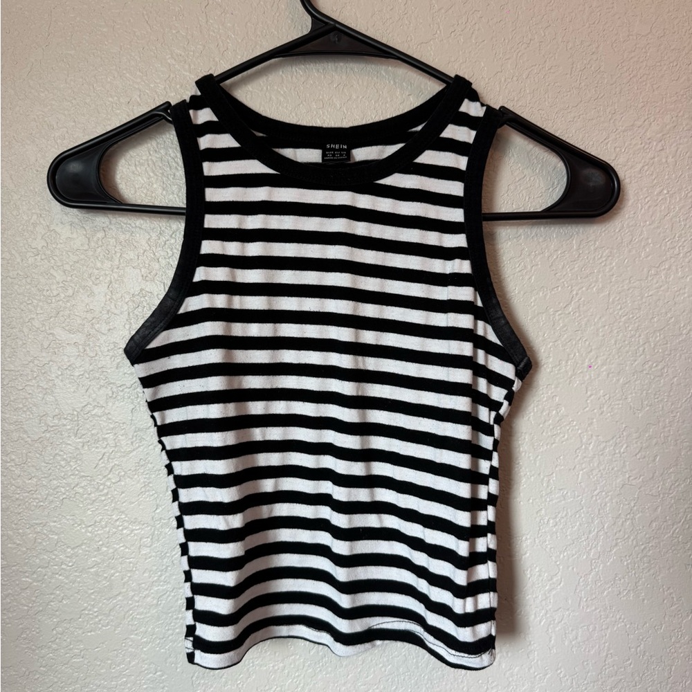 Black and White Striped Tank Top